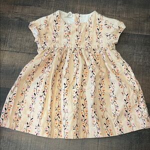 Floral Kids Casual Dress - Cream and Pink